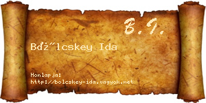Bölcskey Ida névjegykártya