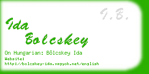ida bolcskey business card